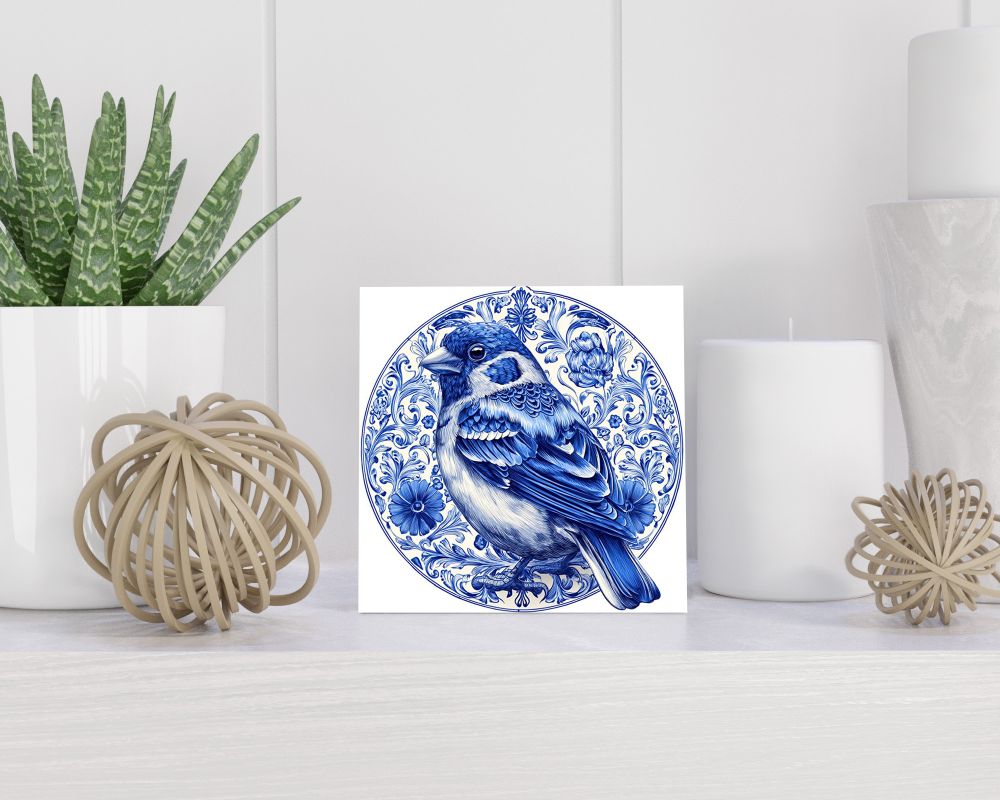 Tegel 15X15 Cm Met Delfts Blauw Cadeau Decoratie | Tegeltjes Met Tekst | Tegeltjes Met Spreuken | Collega | Oma | Opa | Pensioen | Mama | Papa | Vriend Tegel 15x15 cm Delfts blauw