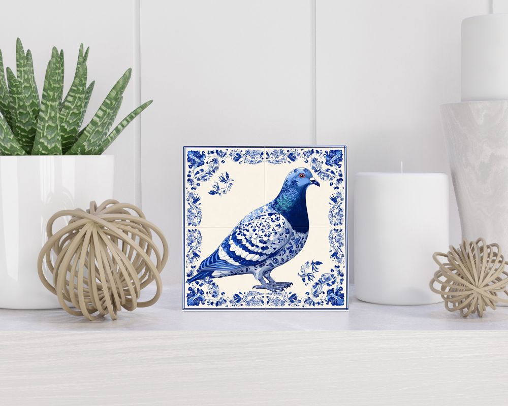 Tegel 15X15 Cm Met Delfts Blauw Cadeau Decoratie | Tegeltjes Met Tekst | Tegeltjes Met Spreuken | Collega | Oma | Opa | Pensioen | Mama | Papa | Vriend Tegel 15x15 cm Delfts blauw