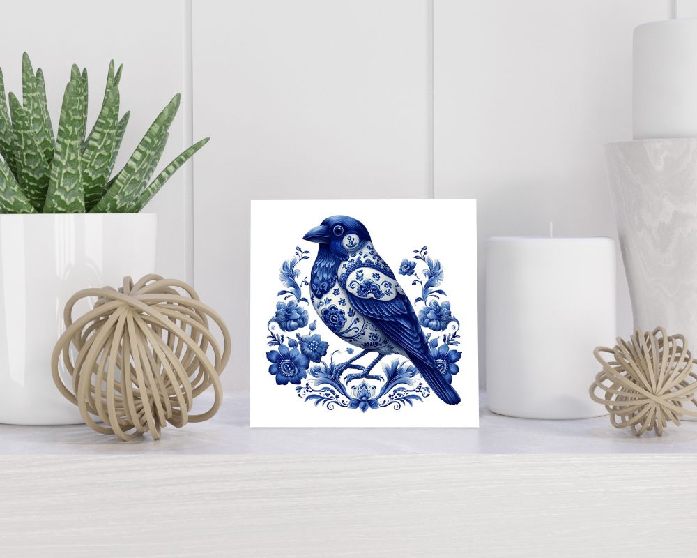 Tegel 15X15 Cm Met Delfts Blauw Cadeau Decoratie | Tegeltjes Met Tekst | Tegeltjes Met Spreuken | Collega | Oma | Opa | Pensioen | Mama | Papa | Vriend Tegel 15x15 cm Delfts blauw