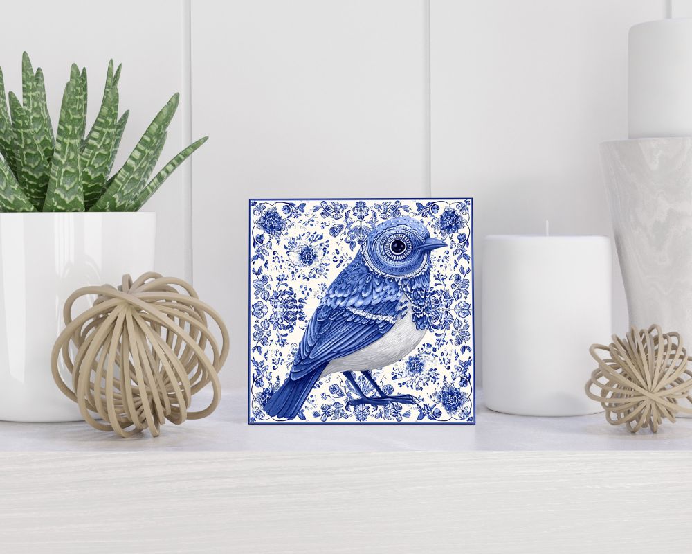 Tegel 15X15 Cm Met Delfts Blauw Cadeau Decoratie | Tegeltjes Met Tekst | Tegeltjes Met Spreuken | Collega | Oma | Opa | Pensioen | Mama | Papa | Vriend Tegel 15x15 cm Delfts blauw