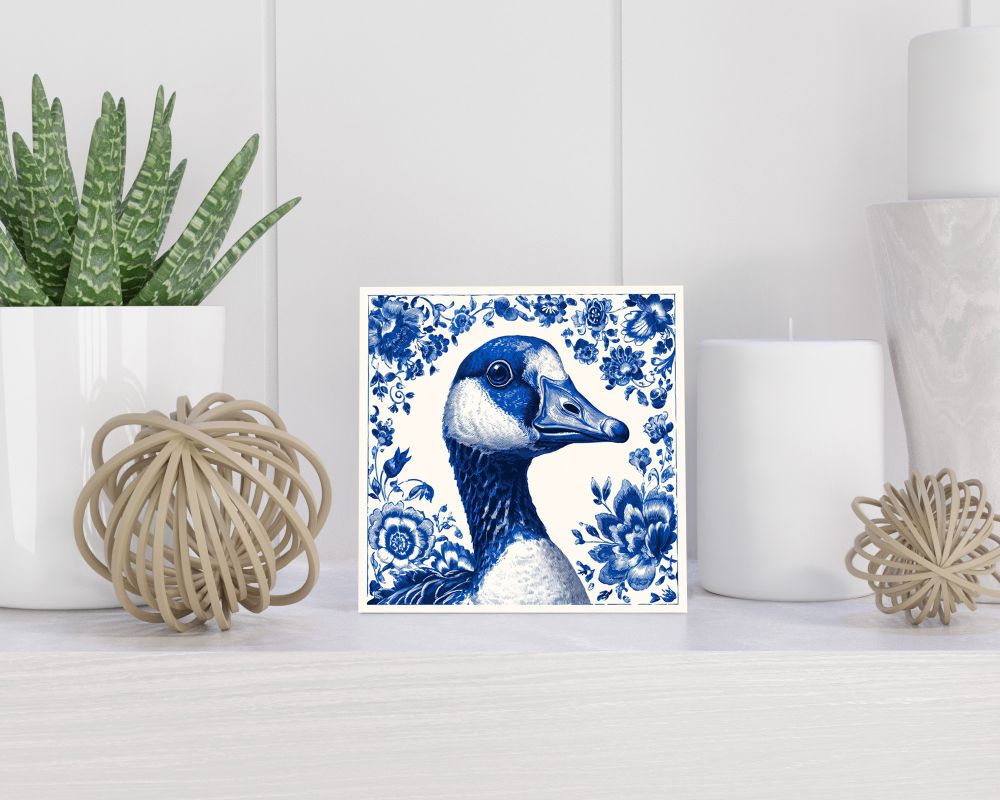 Tegel 15X15 Cm Met Delfts Blauw Cadeau Decoratie | Tegeltjes Met Tekst | Tegeltjes Met Spreuken | Collega | Oma | Opa | Pensioen | Mama | Papa | Vriend Tegel 15x15 cm Delfts blauw