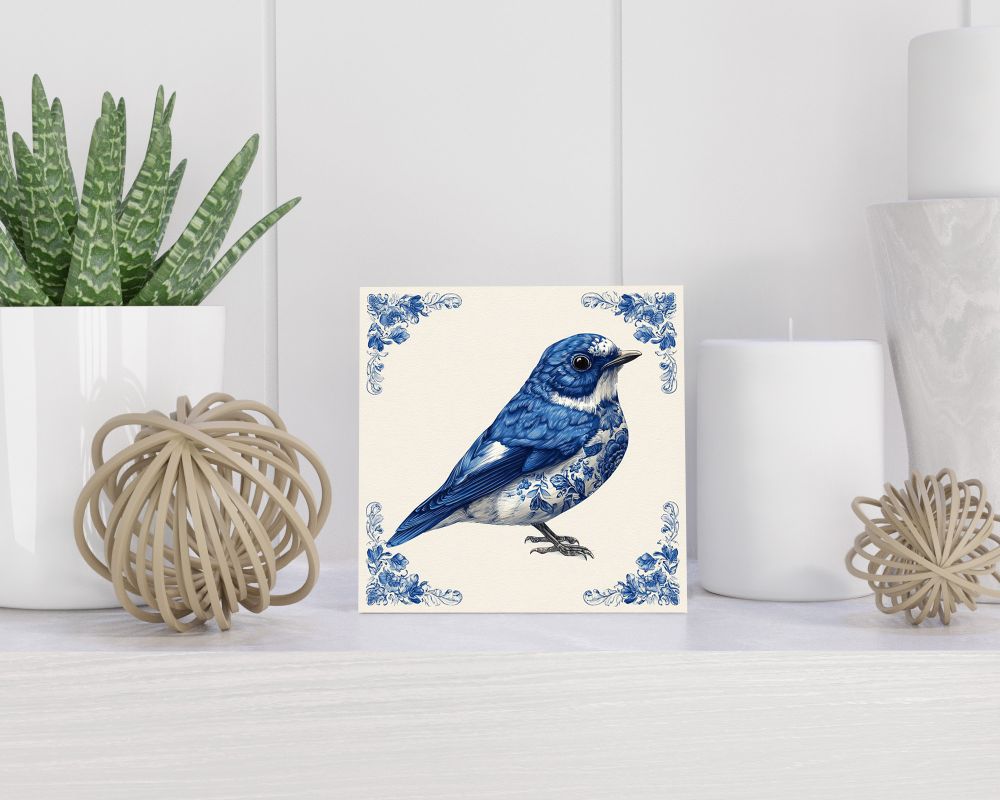Tegel 15X15 Cm Met Delfts Blauw Cadeau Decoratie | Tegeltjes Met Tekst | Tegeltjes Met Spreuken | Collega | Oma | Opa | Pensioen | Mama | Papa | Vriend Tegel 15x15 cm Delfts blauw