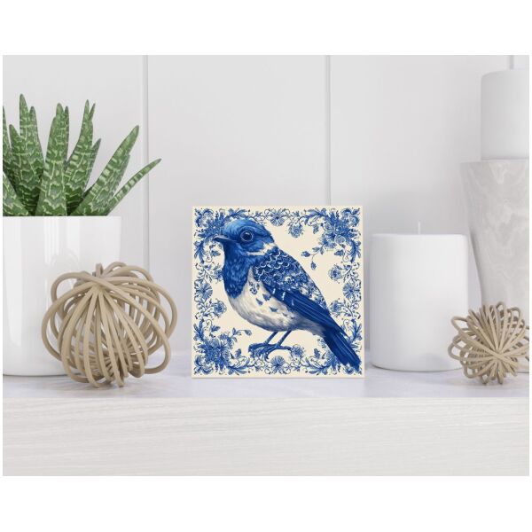 Tegel 15X15 Cm Met Delfts Blauw Cadeau Decoratie | Tegeltjes Met Tekst | Tegeltjes Met Spreuken | Collega | Oma | Opa | Pensioen | Mama | Papa | Vriend Tegel 15x15 cm Delfts blauw