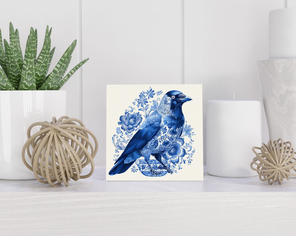 Tegel 15X15 Cm Met Delfts Blauw Cadeau Decoratie | Tegeltjes Met Tekst | Tegeltjes Met Spreuken | Collega | Oma | Opa | Pensioen | Mama | Papa | Vriend Tegel 15x15 cm Delfts blauw