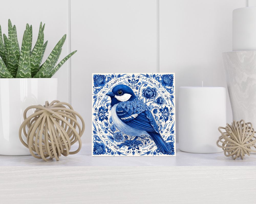 Tegel 15X15 Cm Met Delfts Blauw Cadeau Decoratie | Tegeltjes Met Tekst | Tegeltjes Met Spreuken | Collega | Oma | Opa | Pensioen | Mama | Papa | Vriend Tegel 15x15 cm Delfts blauw