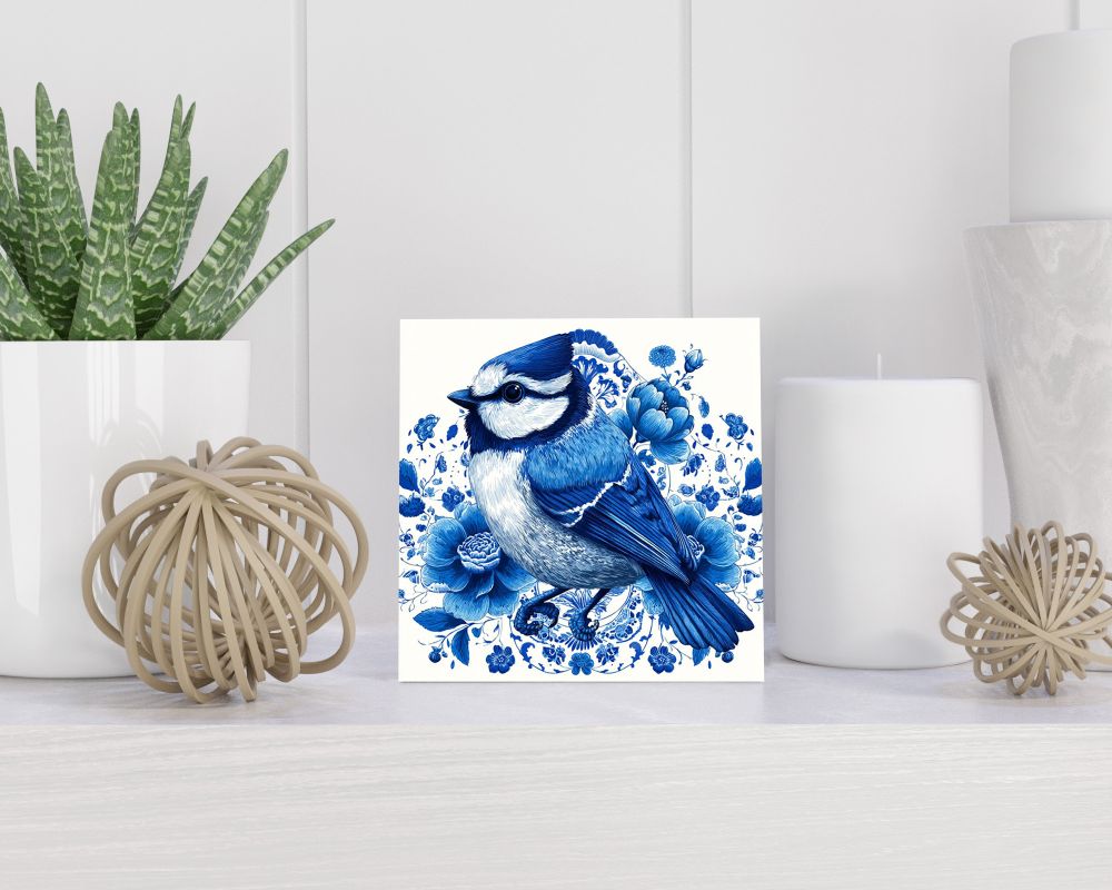 Tegel 15X15 Cm Met Delfts Blauw Cadeau Decoratie | Tegeltjes Met Tekst | Tegeltjes Met Spreuken | Collega | Oma | Opa | Pensioen | Mama | Papa | Vriend Tegel 15x15 cm Delfts blauw