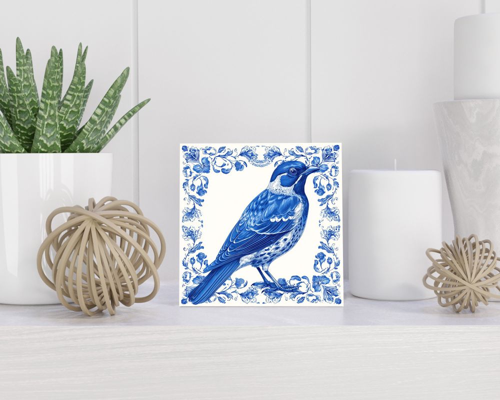 Tegel 15X15 Cm Met Delfts Blauw Cadeau Decoratie | Tegeltjes Met Tekst | Tegeltjes Met Spreuken | Collega | Oma | Opa | Pensioen | Mama | Papa | Vriend Tegel 15x15 cm Delfts blauw