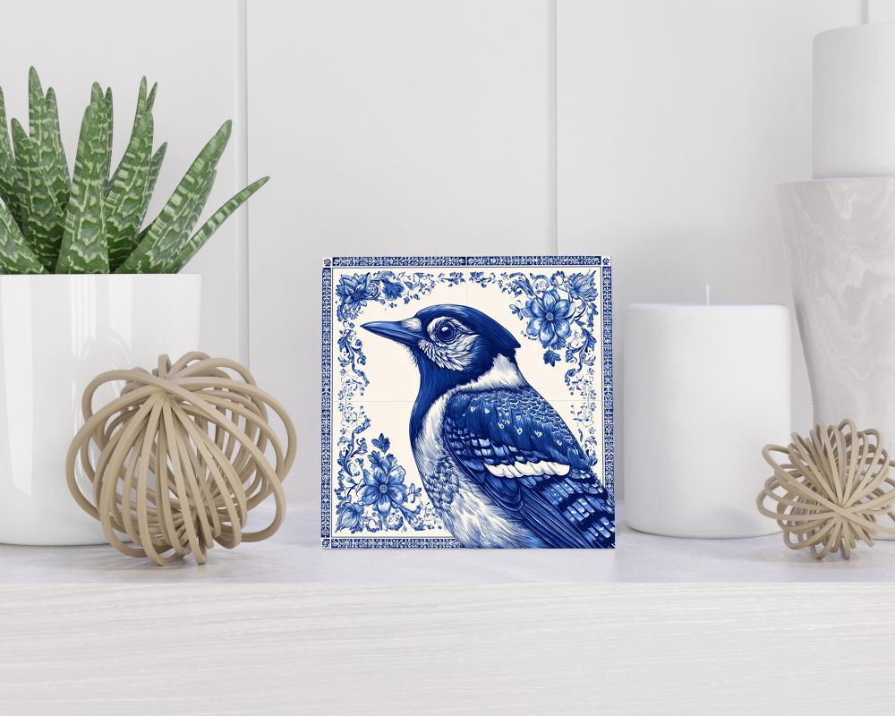 Tegel 15X15 Cm Met Delfts Blauw Cadeau Decoratie | Tegeltjes Met Tekst | Tegeltjes Met Spreuken | Collega | Oma | Opa | Pensioen | Mama | Papa | Vriend Tegel 15x15 cm Delfts blauw