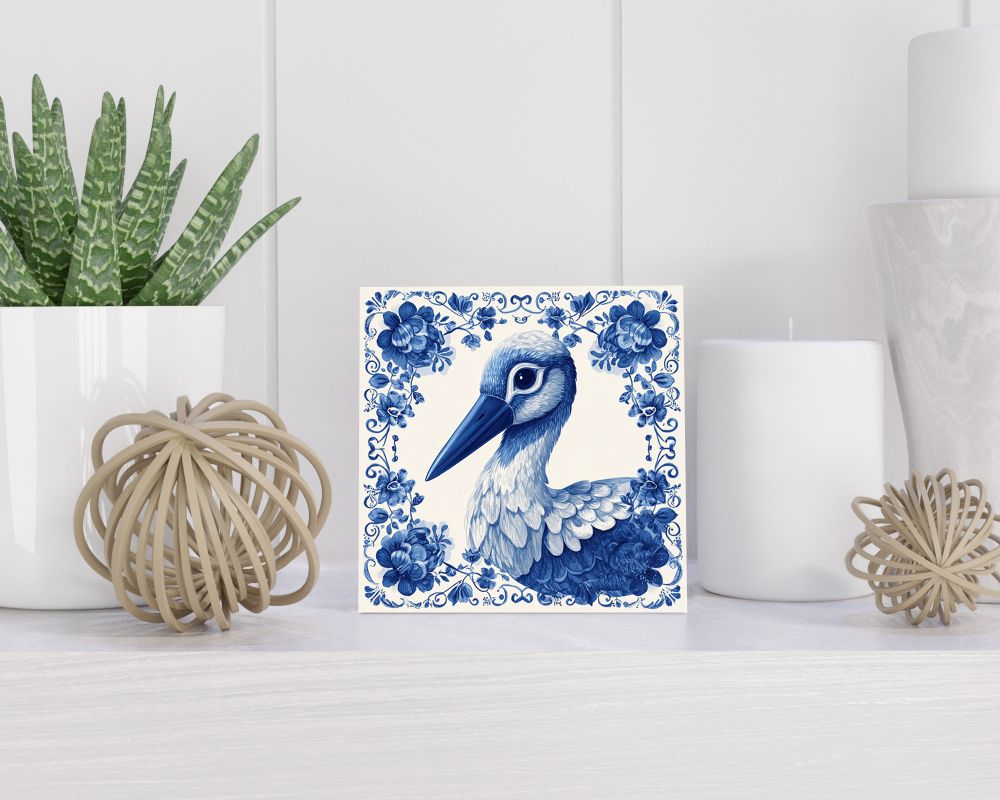 Tegel 15X15 Cm Met Delfts Blauw Cadeau Decoratie | Tegeltjes Met Tekst | Tegeltjes Met Spreuken | Collega | Oma | Opa | Pensioen | Mama | Papa | Vriend Tegel 15x15 cm Delfts blauw
