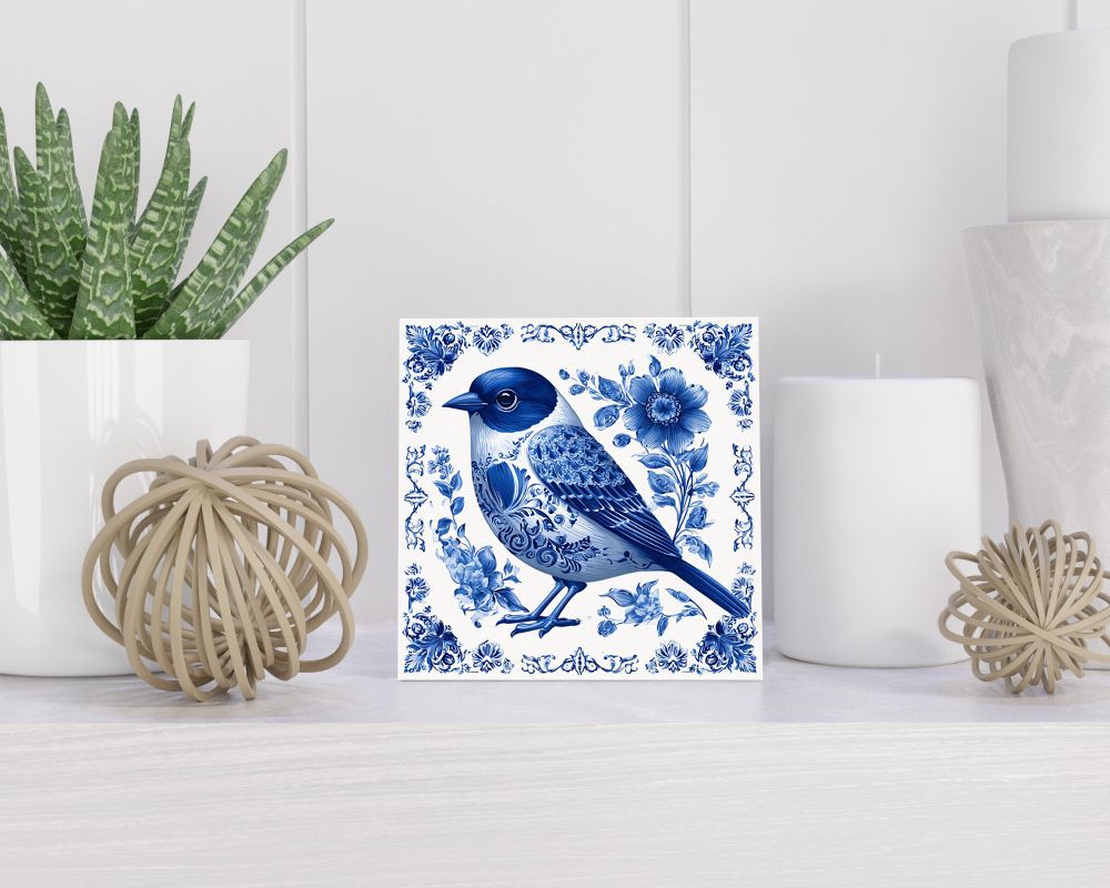 Tegel 15X15 Cm Met Delfts Blauw Cadeau Decoratie | Tegeltjes Met Tekst | Tegeltjes Met Spreuken | Collega | Oma | Opa | Pensioen | Mama | Papa | Vriend Tegel 15x15 cm Delfts blauw