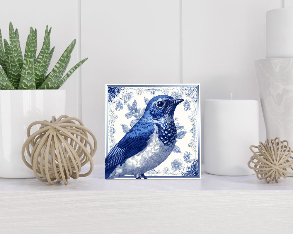 Tegel 15X15 Cm Met Delfts Blauw Cadeau Decoratie | Tegeltjes Met Tekst | Tegeltjes Met Spreuken | Collega | Oma | Opa | Pensioen | Mama | Papa | Vriend Tegel 15x15 cm Delfts blauw