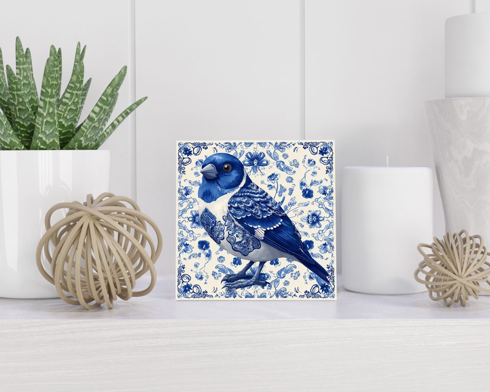 Tegel 15X15 Cm Met Delfts Blauw Cadeau Decoratie | Tegeltjes Met Tekst | Tegeltjes Met Spreuken | Collega | Oma | Opa | Pensioen | Mama | Papa | Vriend Tegel 15x15 cm Delfts blauw