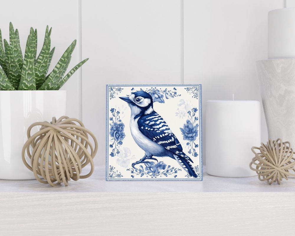 Tegel 15X15 Cm Met Delfts Blauw Cadeau Decoratie | Tegeltjes Met Tekst | Tegeltjes Met Spreuken | Collega | Oma | Opa | Pensioen | Mama | Papa | Vriend Tegel 15x15 cm Delfts blauw