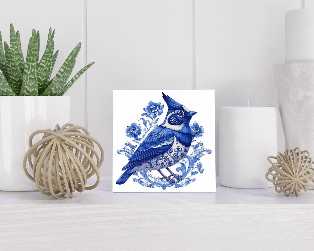 Tegel 15X15 Cm Met Delfts Blauw Cadeau Decoratie | Tegeltjes Met Tekst | Tegeltjes Met Spreuken | Collega | Oma | Opa | Pensioen | Mama | Papa | Vriend Tegel 15x15 cm Delfts blauw