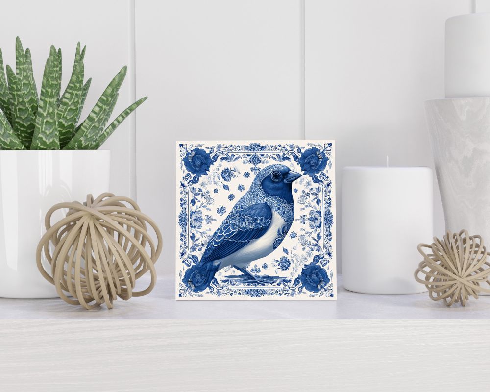 Tegel 15X15 Cm Met Delfts Blauw Cadeau Decoratie | Tegeltjes Met Tekst | Tegeltjes Met Spreuken | Collega | Oma | Opa | Pensioen | Mama | Papa | Vriend Tegel 15x15 cm Delfts blauw