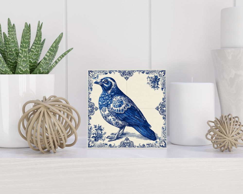 Tegel 15X15 Cm Met Delfts Blauw Cadeau Decoratie | Tegeltjes Met Tekst | Tegeltjes Met Spreuken | Collega | Oma | Opa | Pensioen | Mama | Papa | Vriend Tegel 15x15 cm Delfts blauw