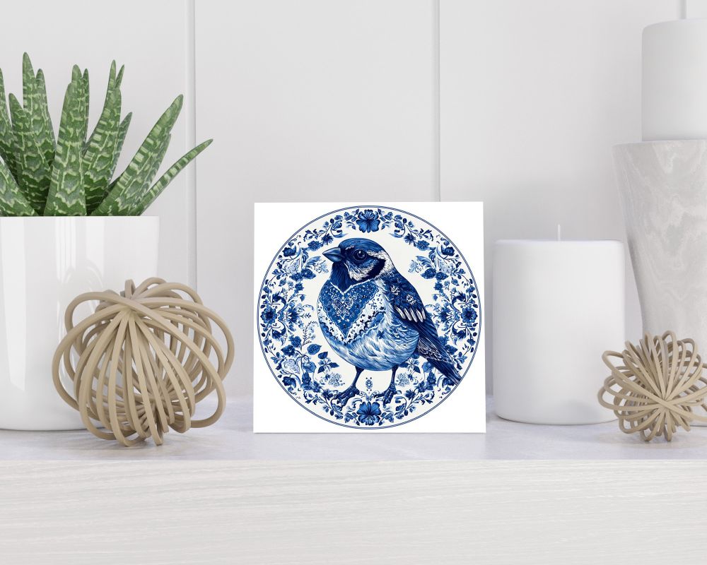 Tegel 15X15 Cm Met Delfts Blauw Cadeau Decoratie | Tegeltjes Met Tekst | Tegeltjes Met Spreuken | Collega | Oma | Opa | Pensioen | Mama | Papa | Vriend Tegel 15x15 cm Delfts blauw