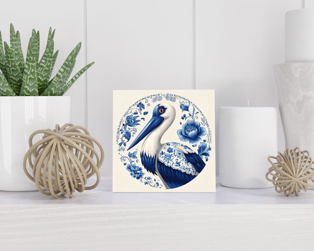 Tegel 15X15 Cm Met Delfts Blauw Cadeau Decoratie | Tegeltjes Met Tekst | Tegeltjes Met Spreuken | Collega | Oma | Opa | Pensioen | Mama | Papa | Vriend Tegel 15x15 cm Delfts blauw