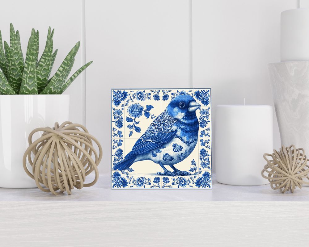 Tegel 15X15 Cm Met Delfts Blauw Cadeau Decoratie | Tegeltjes Met Tekst | Tegeltjes Met Spreuken | Collega | Oma | Opa | Pensioen | Mama | Papa | Vriend Tegel 15x15 cm Delfts blauw