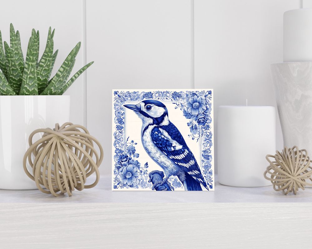 Tegel 15X15 Cm Met Delfts Blauw Cadeau Decoratie | Tegeltjes Met Tekst | Tegeltjes Met Spreuken | Collega | Oma | Opa | Pensioen | Mama | Papa | Vriend Tegel 15x15 cm Delfts blauw