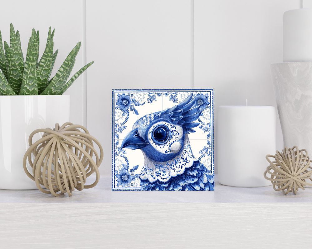 Tegel 15X15 Cm Met Delfts Blauw Cadeau Decoratie | Tegeltjes Met Tekst | Tegeltjes Met Spreuken | Collega | Oma | Opa | Pensioen | Mama | Papa | Vriend Tegel 15x15 cm Delfts blauw