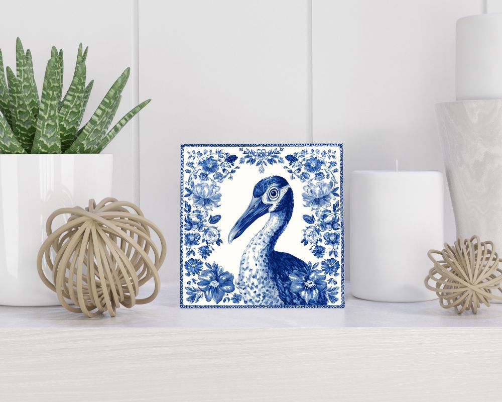 Tegel 15X15 Cm Met Delfts Blauw Cadeau Decoratie | Tegeltjes Met Tekst | Tegeltjes Met Spreuken | Collega | Oma | Opa | Pensioen | Mama | Papa | Vriend Tegel 15x15 cm Delfts blauw