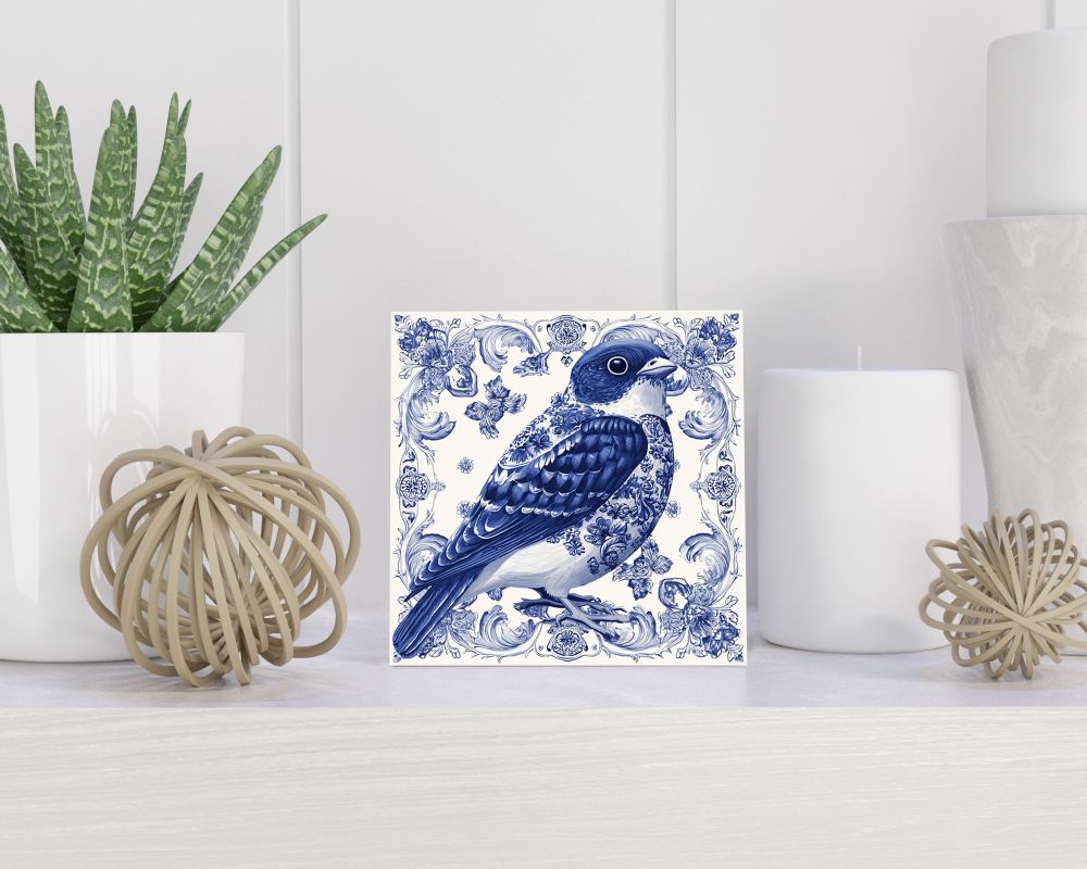 Tegel 15X15 Cm Met Delfts Blauw Cadeau Decoratie | Tegeltjes Met Tekst | Tegeltjes Met Spreuken | Collega | Oma | Opa | Pensioen | Mama | Papa | Vriend Tegel 15x15 cm Delfts blauw