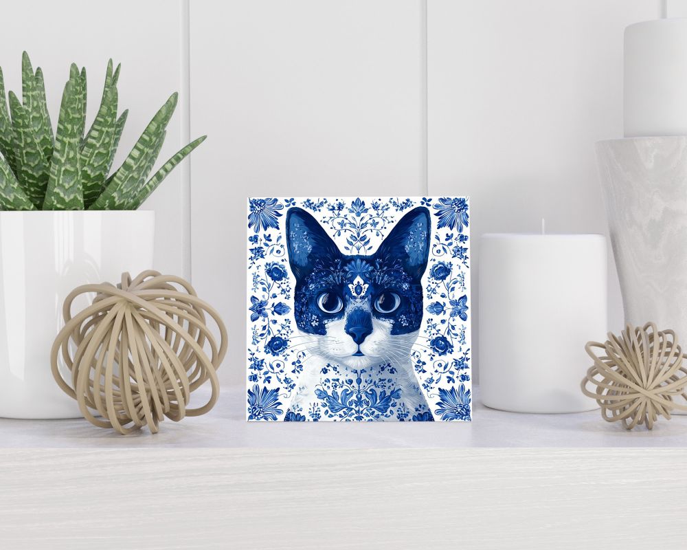 Tegel 15X15 Cm Met Delfts Blauw Cadeau Decoratie | Tegeltjes Met Tekst | Tegeltjes Met Spreuken | Collega | Oma | Opa | Pensioen | Mama | Papa | Vriend Tegel 15x15 cm Delfts blauw