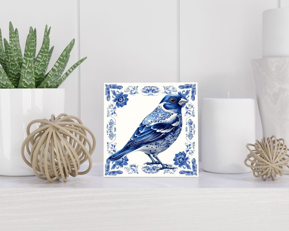 Tegel 15X15 Cm Met Delfts Blauw Cadeau Decoratie | Tegeltjes Met Tekst | Tegeltjes Met Spreuken | Collega | Oma | Opa | Pensioen | Mama | Papa | Vriend Tegel 15x15 cm Delfts blauw