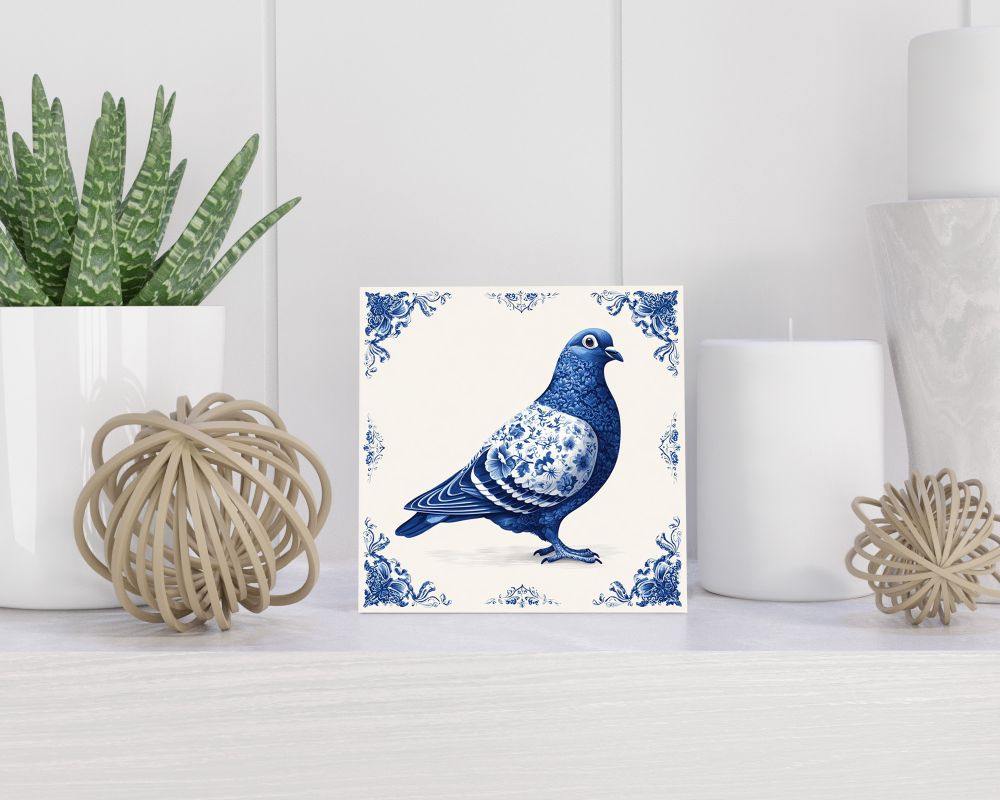 Tegel 15X15 Cm Met Delfts Blauw Cadeau Decoratie | Tegeltjes Met Tekst | Tegeltjes Met Spreuken | Collega | Oma | Opa | Pensioen | Mama | Papa | Vriend Tegel 15x15 cm Delfts blauw