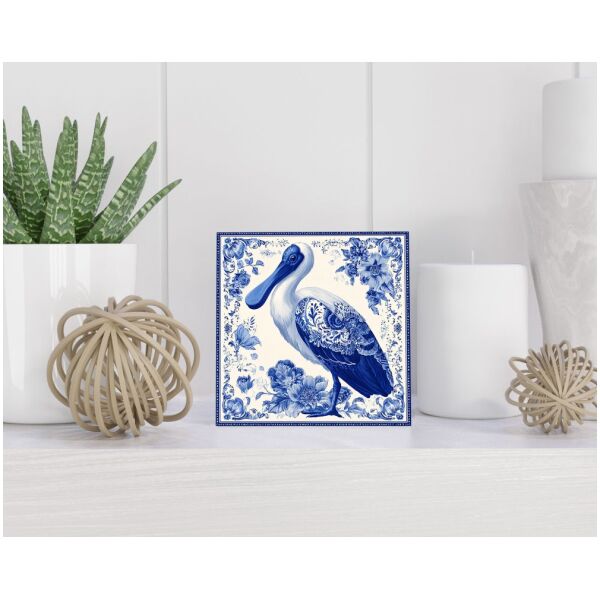 Tegel 15X15 Cm Met Delfts Blauw Cadeau Decoratie | Tegeltjes Met Tekst | Tegeltjes Met Spreuken | Collega | Oma | Opa | Pensioen | Mama | Papa | Vriend Tegel 15x15 cm Delfts blauw