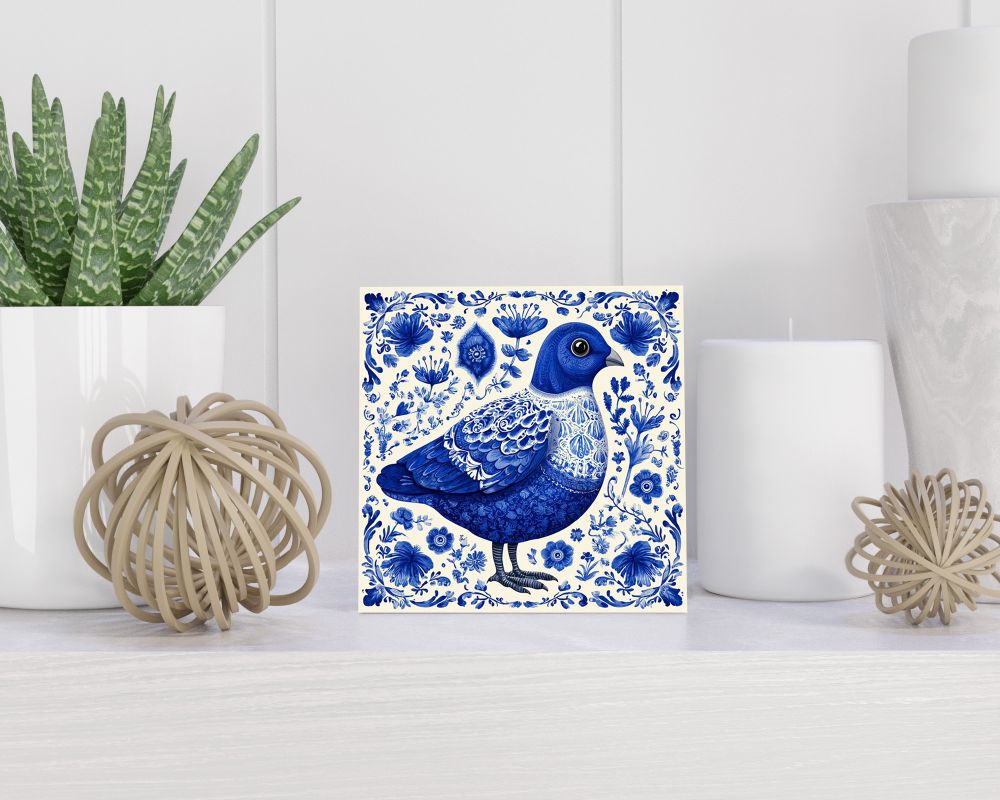 Tegel 15X15 Cm Met Delfts Blauw Cadeau Decoratie | Tegeltjes Met Tekst | Tegeltjes Met Spreuken | Collega | Oma | Opa | Pensioen | Mama | Papa | Vriend Tegel 15x15 cm Delfts blauw