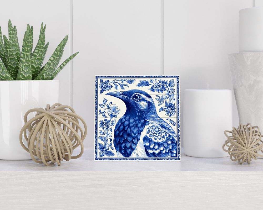 Tegel 15X15 Cm Met Delfts Blauw Cadeau Decoratie | Tegeltjes Met Tekst | Tegeltjes Met Spreuken | Collega | Oma | Opa | Pensioen | Mama | Papa | Vriend Tegel 15x15 cm Delfts blauw