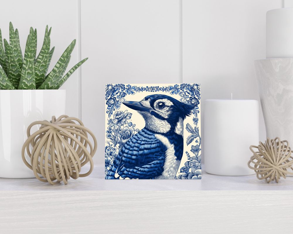 Tegel 15X15 Cm Met Delfts Blauw Cadeau Decoratie | Tegeltjes Met Tekst | Tegeltjes Met Spreuken | Collega | Oma | Opa | Pensioen | Mama | Papa | Vriend Tegel 15x15 cm Delfts blauw
