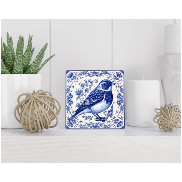 Tegel 15X15 Cm Met Delfts Blauw Cadeau Decoratie | Tegeltjes Met Tekst | Tegeltjes Met Spreuken | Collega | Oma | Opa | Pensioen | Mama | Papa | Vriend Tegel 15x15 cm Delfts blauw