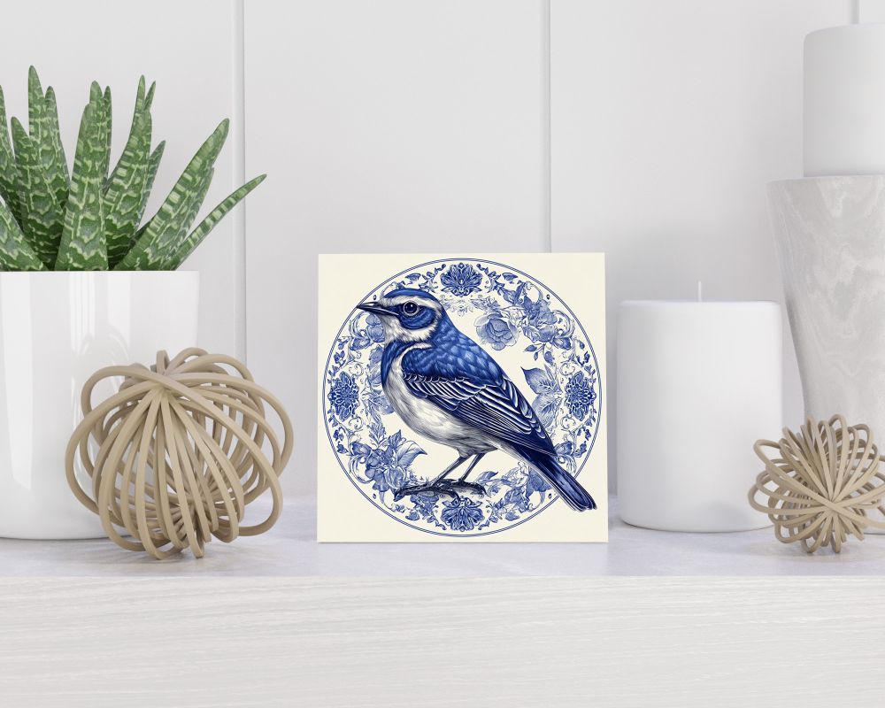 Tegel 15X15 Cm Met Delfts Blauw Cadeau Decoratie | Tegeltjes Met Tekst | Tegeltjes Met Spreuken | Collega | Oma | Opa | Pensioen | Mama | Papa | Vriend Tegel 15x15 cm Delfts blauw