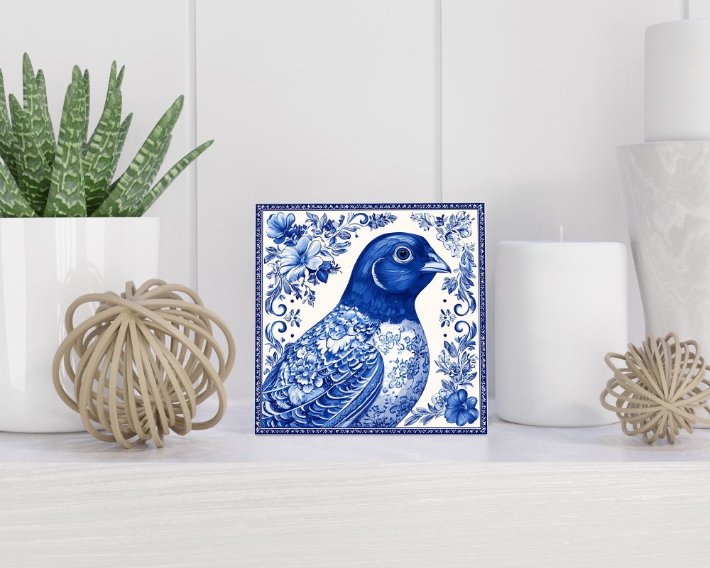 Tegel 15X15 Cm Met Delfts Blauw Cadeau Decoratie | Tegeltjes Met Tekst | Tegeltjes Met Spreuken | Collega | Oma | Opa | Pensioen | Mama | Papa | Vriend Tegel 15x15 cm Delfts blauw
