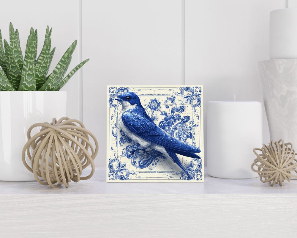 Tegel 15X15 Cm Met Delfts Blauw Cadeau Decoratie | Tegeltjes Met Tekst | Tegeltjes Met Spreuken | Collega | Oma | Opa | Pensioen | Mama | Papa | Vriend Tegel 15x15 cm Delfts blauw