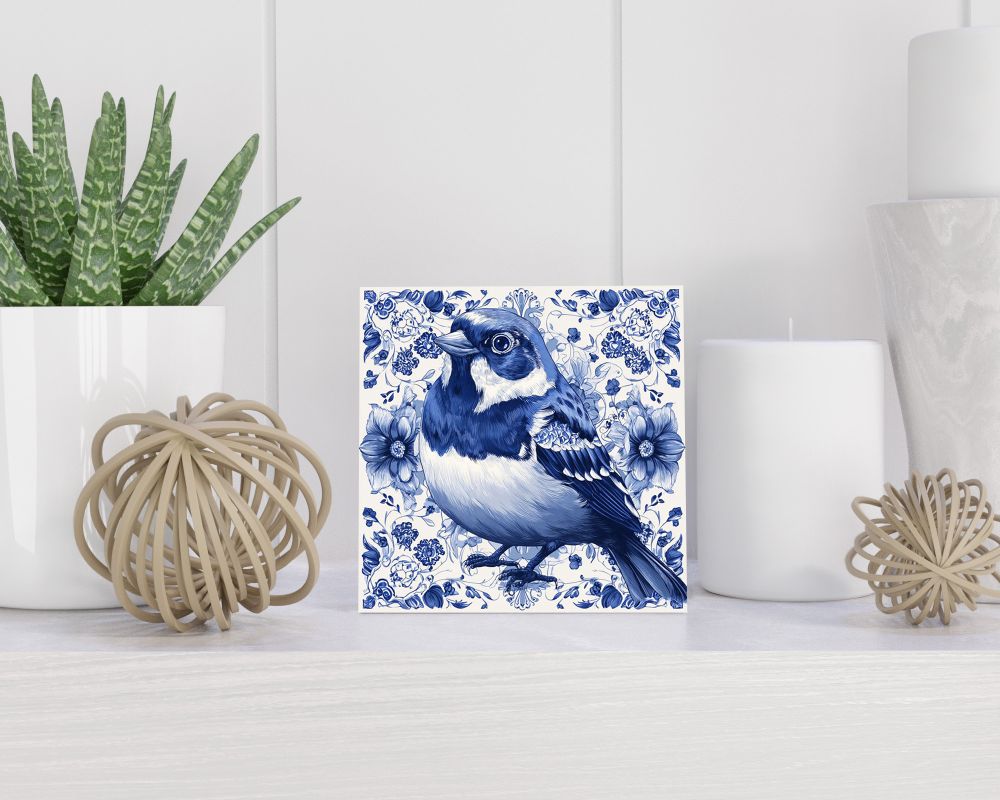 Tegel 15X15 Cm Met Delfts Blauw Cadeau Decoratie | Tegeltjes Met Tekst | Tegeltjes Met Spreuken | Collega | Oma | Opa | Pensioen | Mama | Papa | Vriend Tegel 15x15 cm Delfts blauw