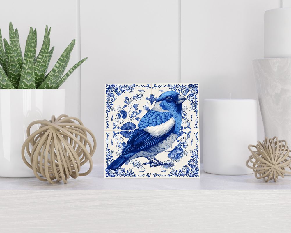 Tegel 15X15 Cm Met Delfts Blauw Cadeau Decoratie | Tegeltjes Met Tekst | Tegeltjes Met Spreuken | Collega | Oma | Opa | Pensioen | Mama | Papa | Vriend Tegel 15x15 cm Delfts blauw