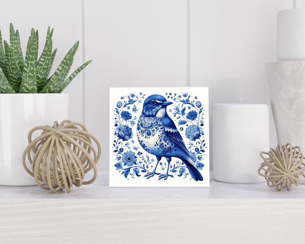 Tegel 15X15 Cm Met Delfts Blauw Cadeau Decoratie | Tegeltjes Met Tekst | Tegeltjes Met Spreuken | Collega | Oma | Opa | Pensioen | Mama | Papa | Vriend Tegel 15x15 cm Delfts blauw