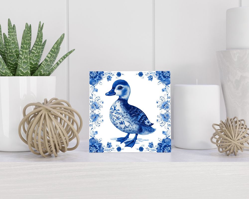 Tegel 15X15 Cm Met Delfts Blauw Cadeau Decoratie | Tegeltjes Met Tekst | Tegeltjes Met Spreuken | Collega | Oma | Opa | Pensioen | Mama | Papa | Vriend Tegel 15x15 cm Delfts blauw