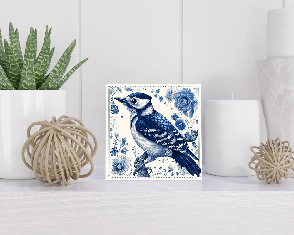 Tegel 15X15 Cm Met Delfts Blauw Cadeau Decoratie | Tegeltjes Met Tekst | Tegeltjes Met Spreuken | Collega | Oma | Opa | Pensioen | Mama | Papa | Vriend Tegel 15x15 cm Delfts blauw
