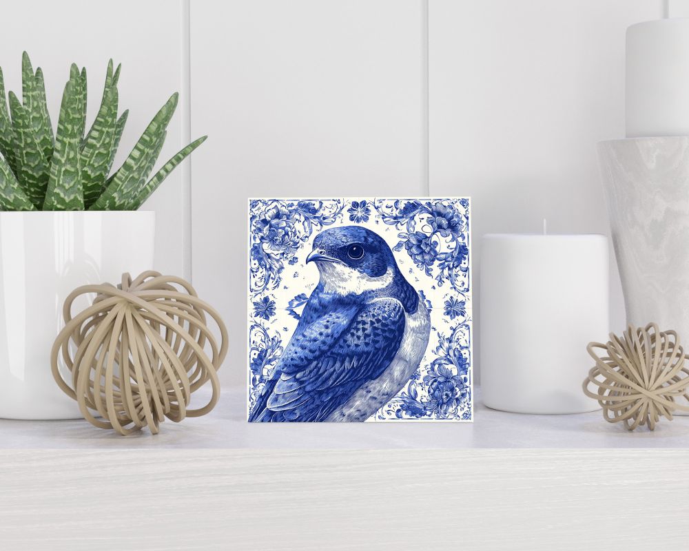 Tegel 15X15 Cm Met Delfts Blauw Cadeau Decoratie | Tegeltjes Met Tekst | Tegeltjes Met Spreuken | Collega | Oma | Opa | Pensioen | Mama | Papa | Vriend Tegel 15x15 cm Delfts blauw
