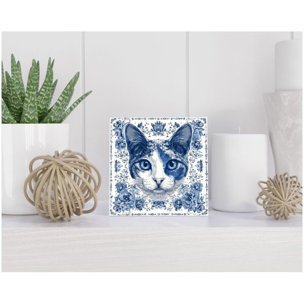 Tegel 15X15 Cm Met Delfts Blauw Cadeau Decoratie | Tegeltjes Met Tekst | Tegeltjes Met Spreuken | Collega | Oma | Opa | Pensioen | Mama | Papa | Vriend Tegel 15x15 cm Delfts blauw