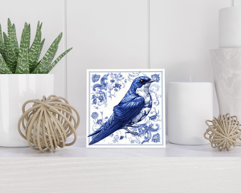 Tegel 15X15 Cm Met Delfts Blauw Cadeau Decoratie | Tegeltjes Met Tekst | Tegeltjes Met Spreuken | Collega | Oma | Opa | Pensioen | Mama | Papa | Vriend Tegel 15x15 cm Delfts blauw