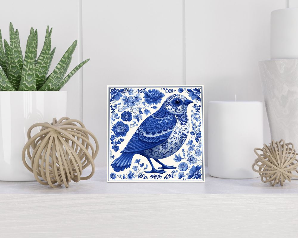 Tegel 15X15 Cm Met Delfts Blauw Cadeau Decoratie | Tegeltjes Met Tekst | Tegeltjes Met Spreuken | Collega | Oma | Opa | Pensioen | Mama | Papa | Vriend Tegel 15x15 cm Delfts blauw