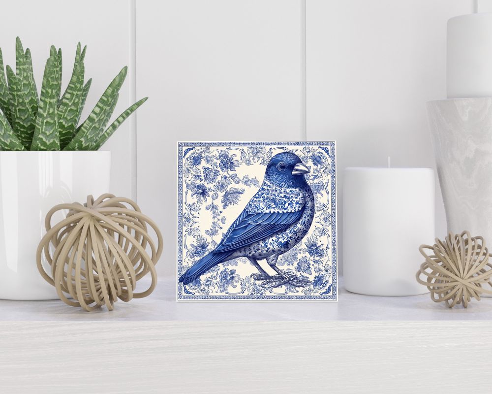 Tegel 15X15 Cm Met Delfts Blauw Cadeau Decoratie | Tegeltjes Met Tekst | Tegeltjes Met Spreuken | Collega | Oma | Opa | Pensioen | Mama | Papa | Vriend Tegel 15x15 cm Delfts blauw