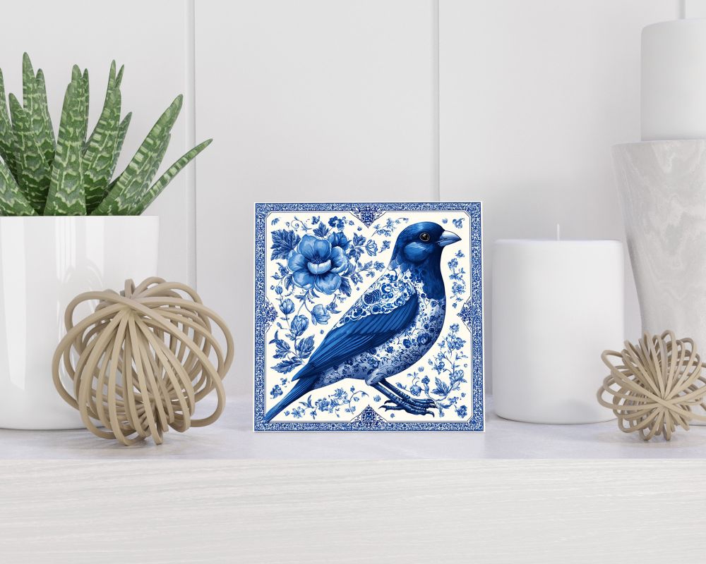 Tegel 15X15 Cm Met Delfts Blauw Cadeau Decoratie | Tegeltjes Met Tekst | Tegeltjes Met Spreuken | Collega | Oma | Opa | Pensioen | Mama | Papa | Vriend Tegel 15x15 cm Delfts blauw