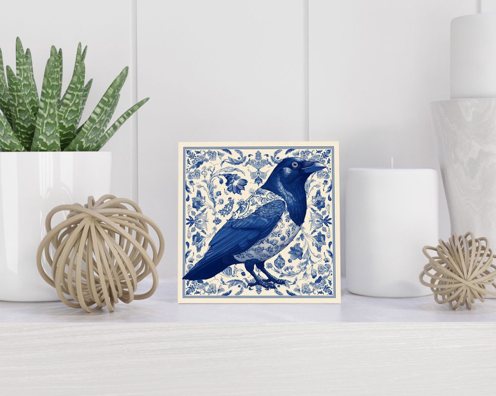 Tegel 15X15 Cm Met Delfts Blauw Cadeau Decoratie | Tegeltjes Met Tekst | Tegeltjes Met Spreuken | Collega | Oma | Opa | Pensioen | Mama | Papa | Vriend Tegel 15x15 cm Delfts blauw